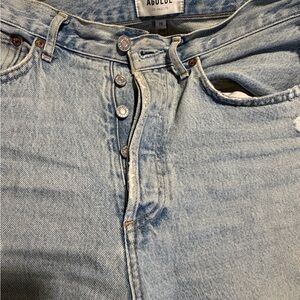 Agolde Faded Blue Button-Fly Jeans